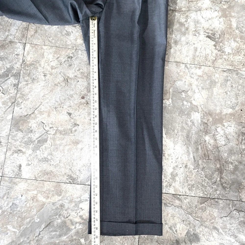 Hickey Freeman Saks Fifth Suit Mens 40R Gray Wool Pinstripe 2-Button Preppy USA‎